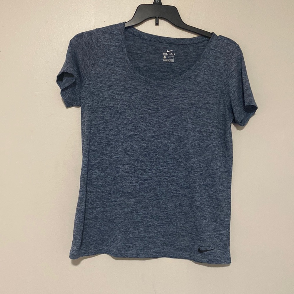 NIKE Womens Workout Blue Speckled Top - Size L